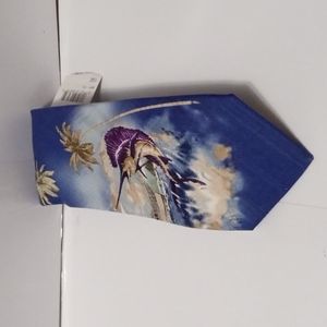 NEW Tommy Bahama Blue Marlin / Swordfish Tropical Hawaiian Silk Tie.